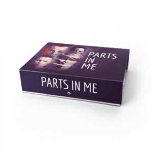 Box of Parts in Me therapy cards for self-reflection, featuring diverse faces symbolizing emotional parts work. Warm and inviting.
