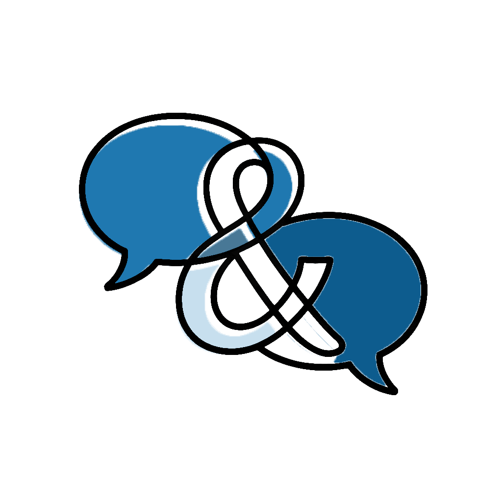 Intertwined chat bubbles symbolize connection and dialogue, embodying emotional support and self-reflection.